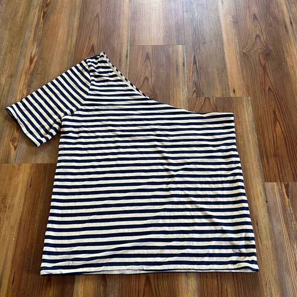 J.CREW‎ XXL FormKnit One-Shoulder Top Striped Elbow Sleeve Stretch Modal Knit - Picture 10 of 10